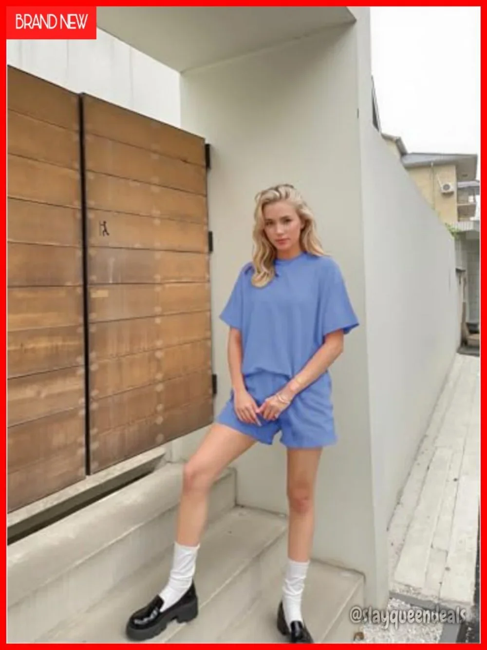 Women 2 Piece Shorts Set Ribbed Knit Casual Lounge Matching Sets